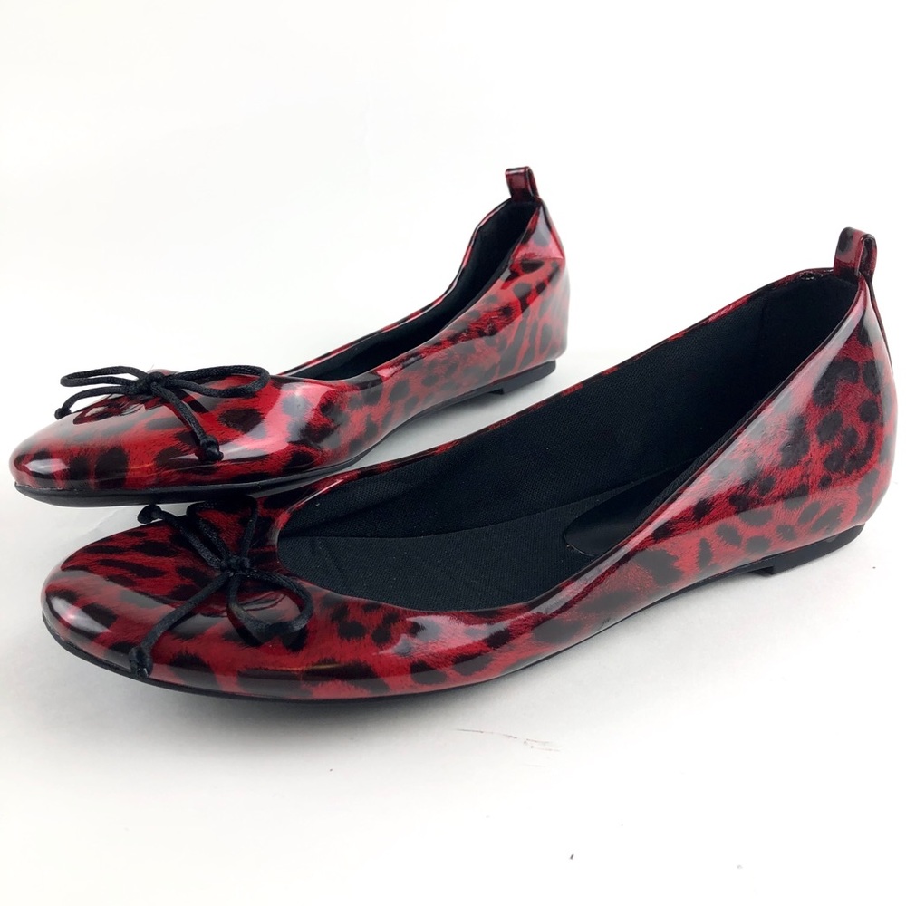 Chico’s Size 8M Red Animal Print Flats